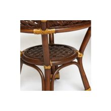 Tetchair Комплект террасный ANDREA (стол кофейный со стеклом + 2 кресла + подушки), Pecan Washed (античн. орех)