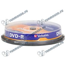 Диск DVD-R 4.7ГБ 16x Verbatim "43523", пласт.коробка, на шпинделе (10шт. уп.) [100860]