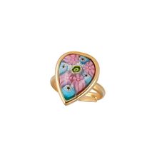 Кольцо "Сердце" муранское стекло, арт. 230_rose