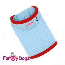 Футболка для собак ForMyDogs голубая с капюшоном 219SS-2016