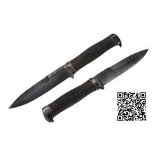 Нож Мирный (сталь Х12мф), черный, рукоять резина