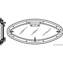 Osculati LEWMAR Flagship elliptical hatch 209 x 468 mm, 19.511.22