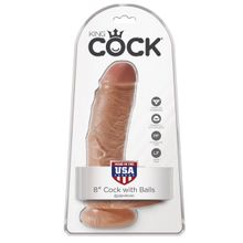 Фаллоимитатор-мулат 8  Cock with Balls - 21,3 см.