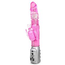 Розовый вибромассажер Butterfly Stroker - 29,8 см.