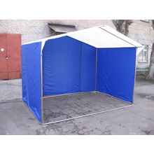 Митек Палатка торговая Митек Домик 2,0х2,0 (труба D - 25 мм) (2 места) (белый синий)