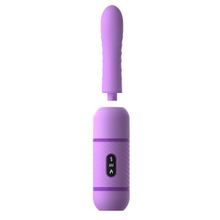 Фиолетовый автоматический вибромассажер с функцией поступательных движений Love Thrust-Her Фиолетовый