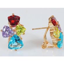Серьги с mix фианитом "Весна"