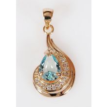 Кулон с голубым фианитом "Капля росы"