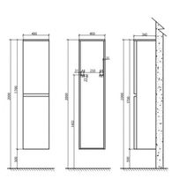 BelBagno Пенал для ванной ENERGIA-N 1700 L Bianco Lucido