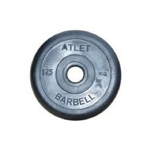 Диск Barbell Atlet обрезиненный черный d-31mm  1,25кг