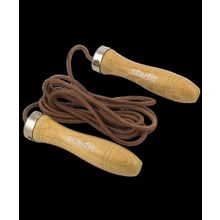 Скакалка STARFIT RP-201 кожаная, с деревянной ручкой, 3м