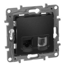 Legrand Розетка комбинированная RJ11+RJ45 Legrand Etika 5 кат UTP антрацит 672652 ID - 238464