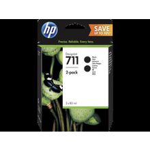 Картридж hp p2v31a 2-pack print cartridge №711  2*80ml  black для hp dj t120 t520 (2*cz133a)