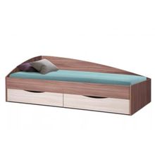 Олмеко Кровать Фея - 3 одинарная асимметричная (800х1900) ясень шимо темный светлый ID - 308067