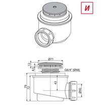 Сифон для душевого поддона AlcaPlast A47CR-50