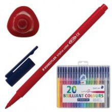 Фломастеры STAEDTLER (Штедлер, Германия) «Triplus», 20 цветов, пластиковый футляр