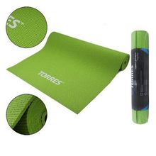 Коврик для йоги TORRES Optima 6, PVC 6 мм, нескользящее покрытие, зеленый