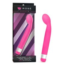 Blush Novelties Розовый вибратор для массажа G-точки Rose Scarlet G - 17,8 см. (розовый)