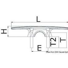 Osculati Aero aluminium cleat 258 mm, 40.103.25