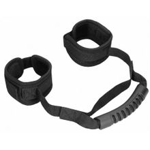 Черные наручники V&V Adjustable Handcuffs with Handle (243982)