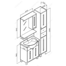 Бриклаер Зеркальный шкаф Бали 62 R