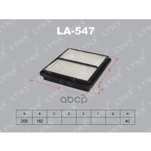 Фильтр Воздушный Isuzu Gemini Mj1,Mj2,Mj3,Honda Ballade Sports Cr-X Eg1,Eg2,Ej4, Civic Eg4,Eg5,Eg6,Ej1,Civic Ferio Eg8,Eg9,Eh1,Ej3,Domani Ma4,Ma5,Ma6,Ma7 LYNXauto арт. LA547