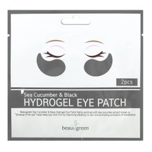 BeauuGreen Sea Cucumber and Black Hydrogel Eye Patch Гидрогелевые патчи с экстрактом морского огурца, 1 пара