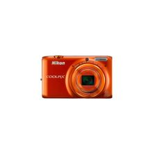 Nikon coolpix s6500 16mpix оранжевый 12x 3" 1080 25mb sdhc wifi li-ion