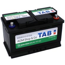 Аккумулятор автомобильный TAB AGM 6СТ-80 обр. (Start-Stop) 315x175x190