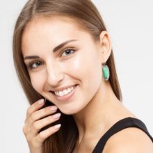 Серьги с хризопразом (посеребрение), Magia di Natura (арт. 56483-9529)