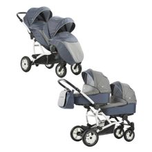 Aro Team 2 в 1 для двойни Twinat Duo серая в мелкую клетку