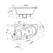 Акриловая ванна Ravak Rosa 95 (C551000000) (150x95) левая