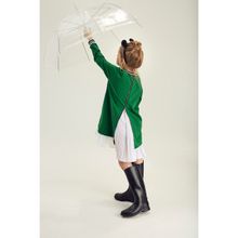 Leya.me Платье из зеленого хлопка с молнией и декоративной деталью  на спине LG-034