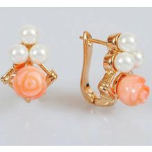 Серьги с кораллом "Романтик"