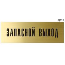 Информационная табличка «Запасной выход» на дверь прямоугольная Д110 (300х100 мм)