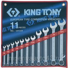 Набор комбинированных ключей, 1 4"-15 16", 11 предметов KING TONY 1211SR
