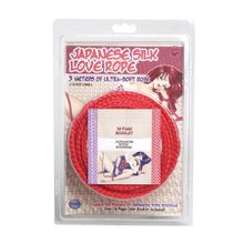 Topco Sales Красная веревка для фиксации Japanese Silk Love Rope - 3 м. (красный)