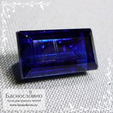 Бархатно-синий кианит (дистен) из Непала огранка багет 15x8мм 9,41 карат