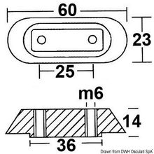 Osculati Magnesium plate anode 10 50 HP, 43.315.23
