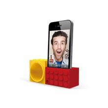 Подставка для iPhone 4 и 4S Ozaki iCarry Time2brick с усилителем звука, цвет желто-красный (IH927A)
