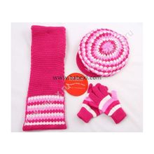 Набор для девочки: шапка, шарф, перчатки
