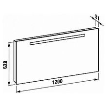 Зеркало Laufen Case 4726.1 120x62 с горизонтальной подсветкой