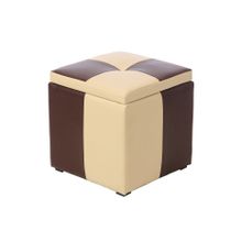 Пуф Рубио-2 в кожзаме коричнево-бежевый