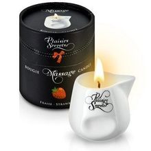 Массажная свеча с ароматом клубники Bougie de Massage Gourmande Fraise - 80 мл. Белый