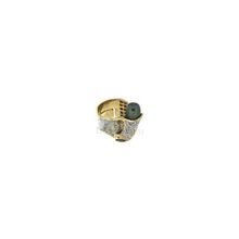 Кольцо из серебра   с позолотой разъемное с жемчугом арт.1084j