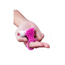 Dream Toys Розовый вибростимулятор с петлями для пальцев SEE YOU FINGERING PINK (розовый)