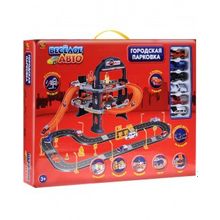 ABtoys Веселое Авто 3-х уровневая с 6-ю машинами и дорогой