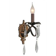 Бра декоративное "свечи" OML-780 кофейный с позолотой хрусталь E14 1*40W 220V арт.OML-78001-01