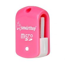 Карт-ридер внешний USB SmartBuy SBR-706-P Pink, microSD microSDHC