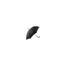 Эксклюзивный черный зонт-трость Ferre с молнией в виде декора ручка крюк